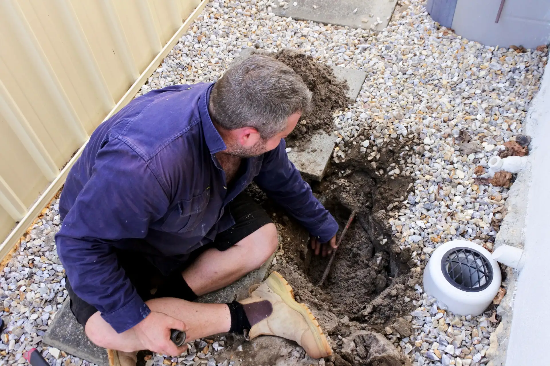 Sewer line plumbing work in Markham